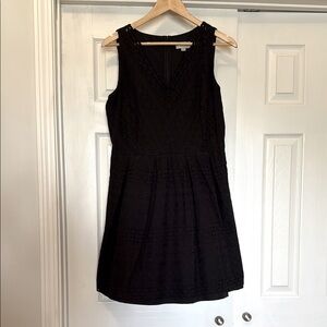 LOFT Outlet Black Lace Sleeveless A-line Dress